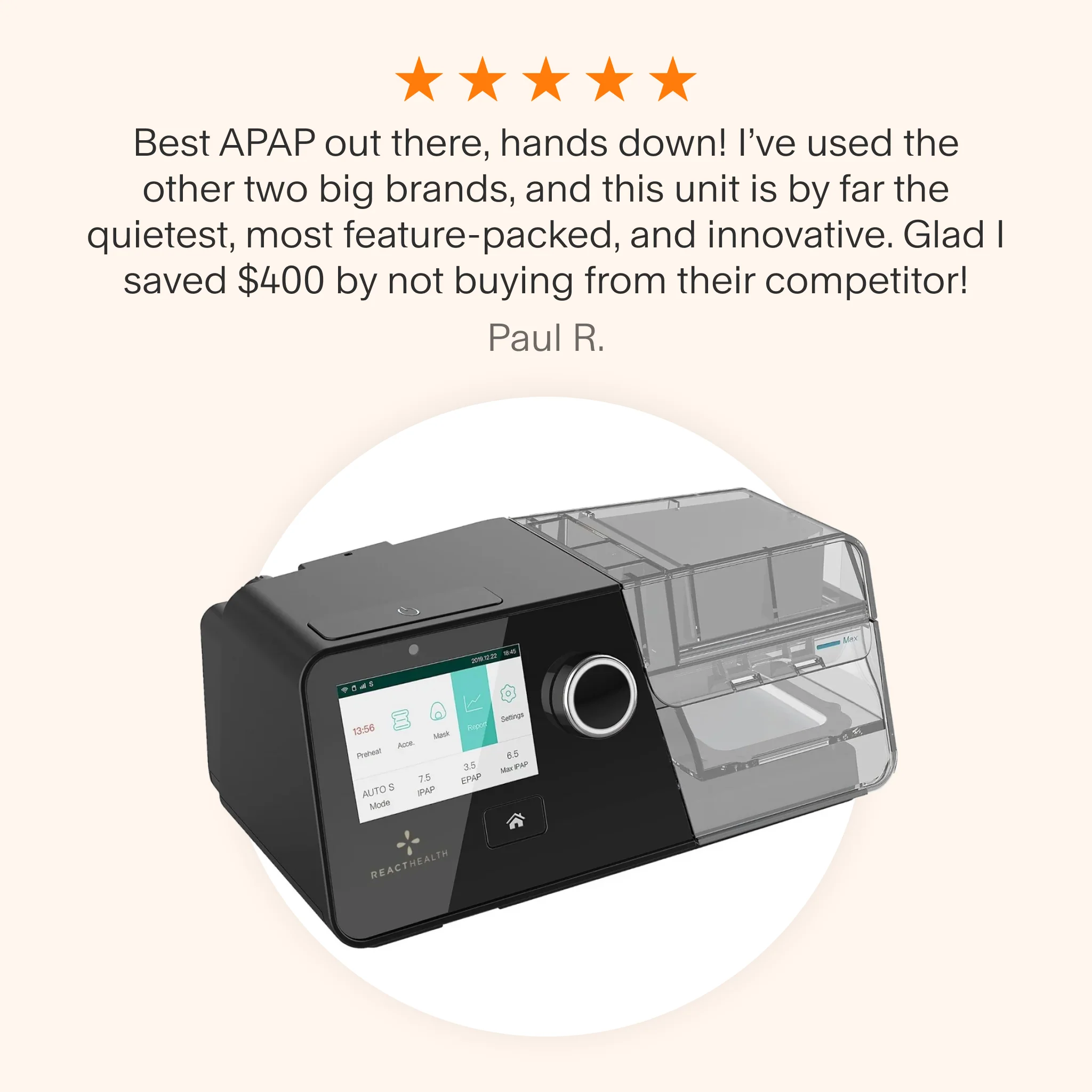 Luna G3 Auto CPAP Machine With Heated Humidifier - Image 5