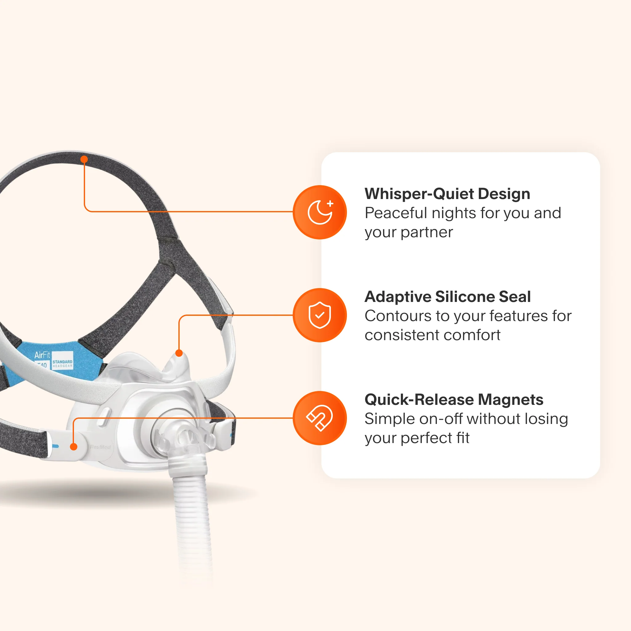ResMed AirFit F40 Full Face CPAP Mask with Headgear - Image 4