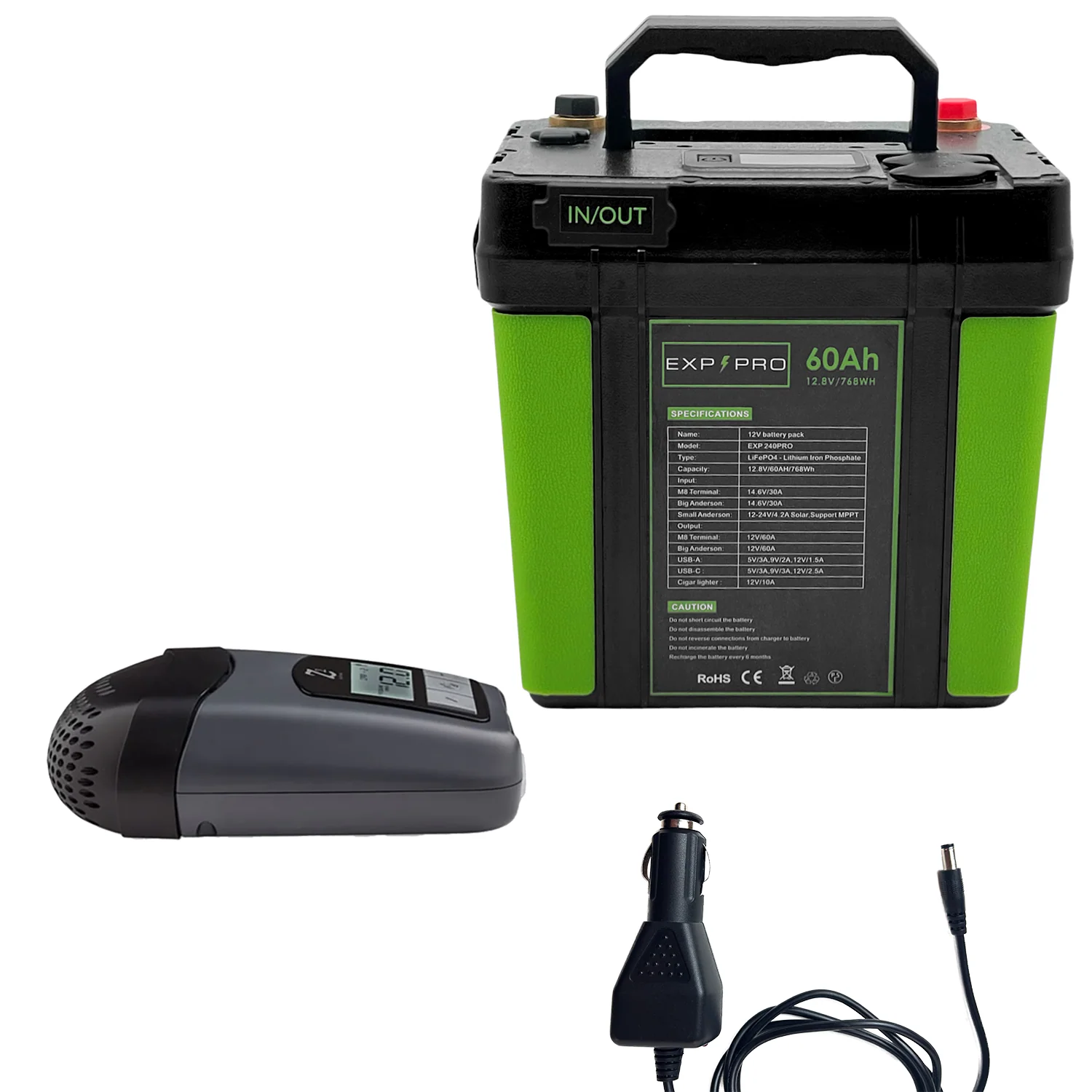 EXP240PRO 768Wh CPAP Battery with DC Cord | Portable, Solar Rechargeable LiFePO4 Battery - Image 16