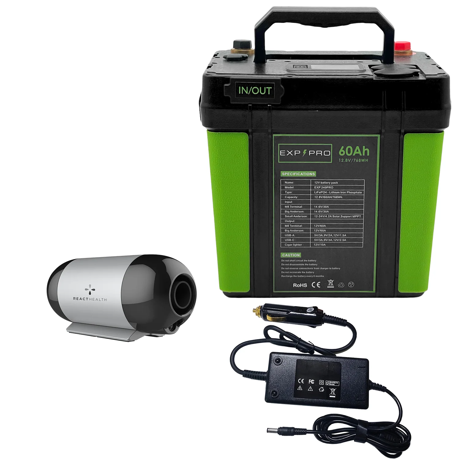 EXP240PRO 768Wh CPAP Battery with DC Cord | Portable, Solar Rechargeable LiFePO4 Battery - Image 20
