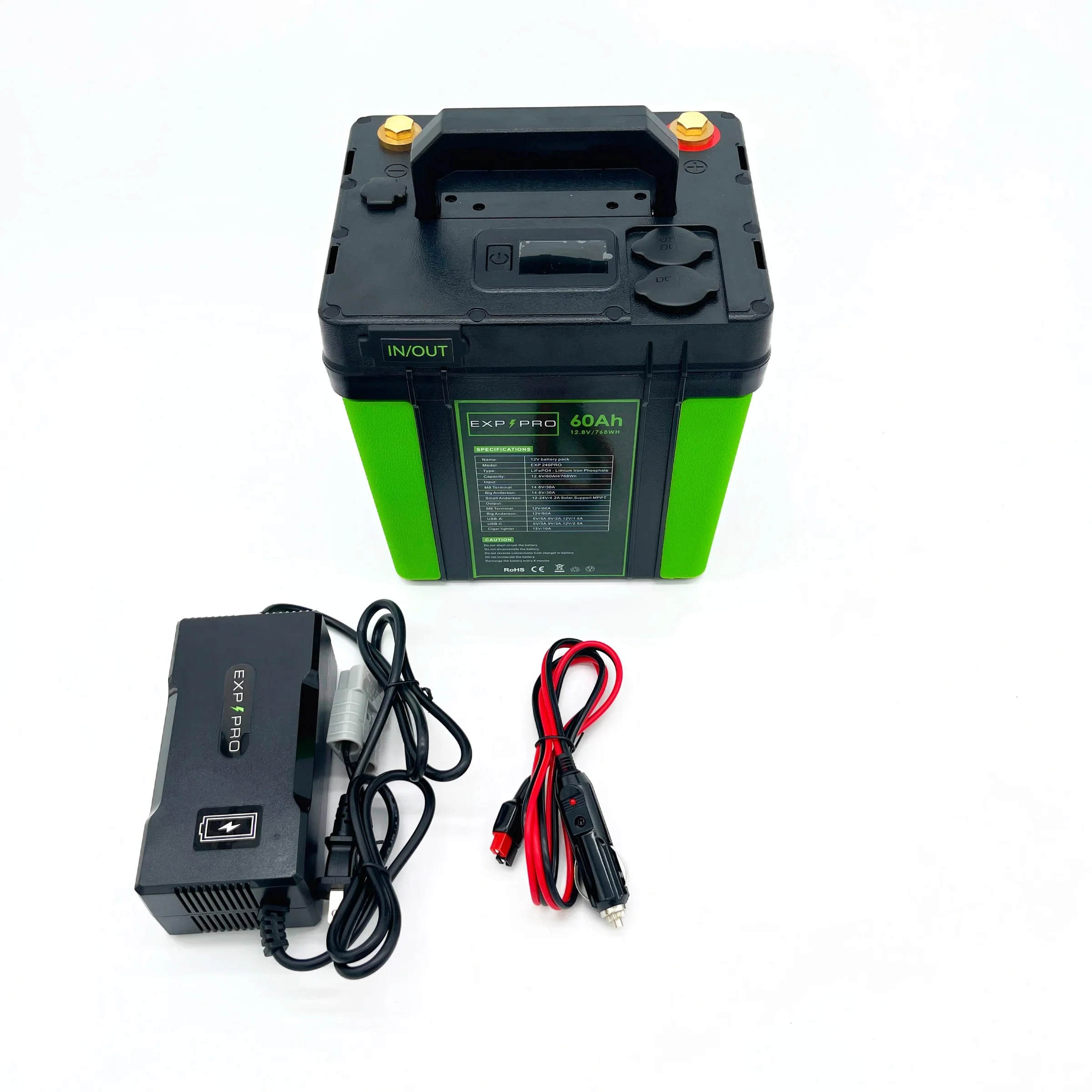 EXP240PRO 768Wh CPAP Battery with DC Cord | Portable, Solar Rechargeable LiFePO4 Battery - Image 8