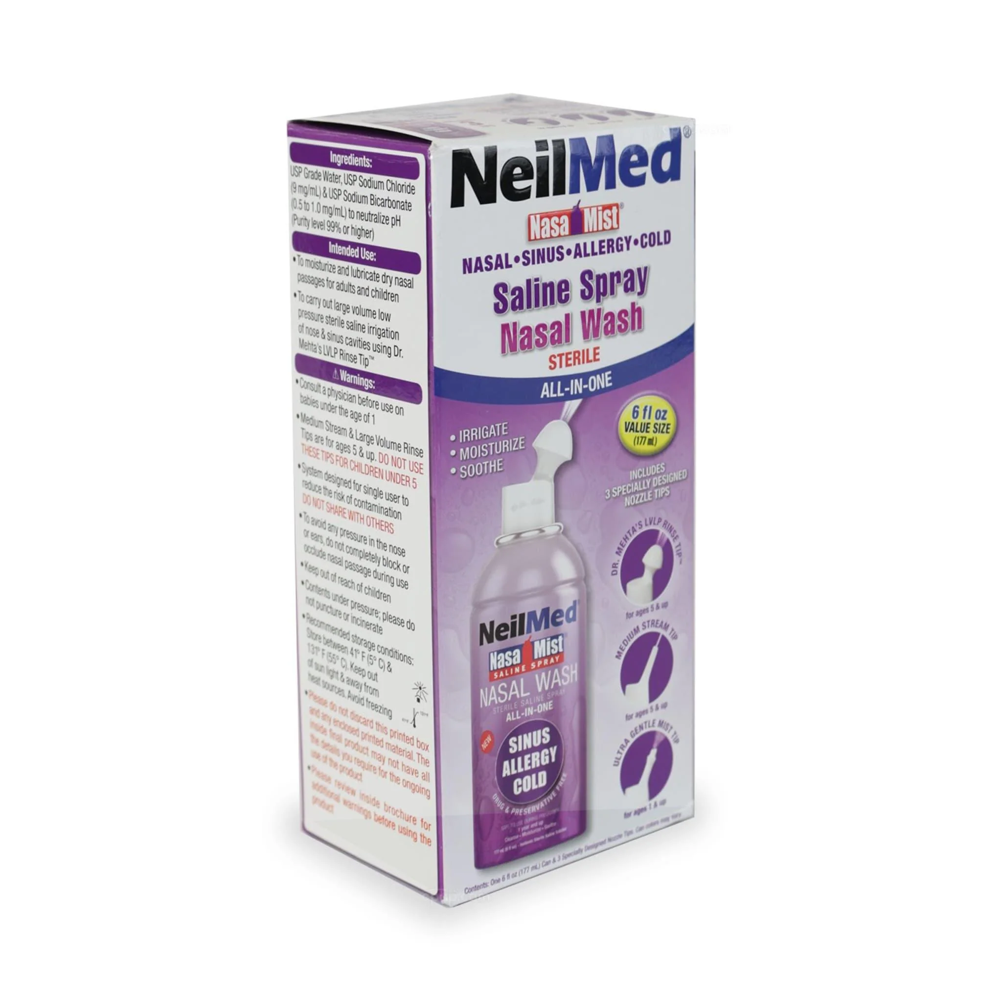 NeilMed NasaMist Saline Spray All-In-One 6 oz - Image 2